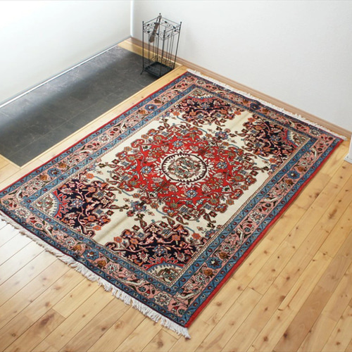 目玉品】ペルシャ絨毯 トライバルラグ ハメダン ラグ 188x130cm 幾何学