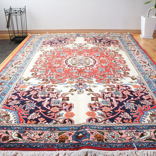 目玉品】ペルシャ絨毯 トライバルラグ ハメダン ラグ 188x130cm 幾何学