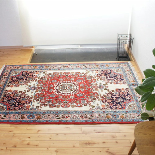 目玉品】ペルシャ絨毯 トライバルラグ ハメダン ラグ 188x130cm 幾何学