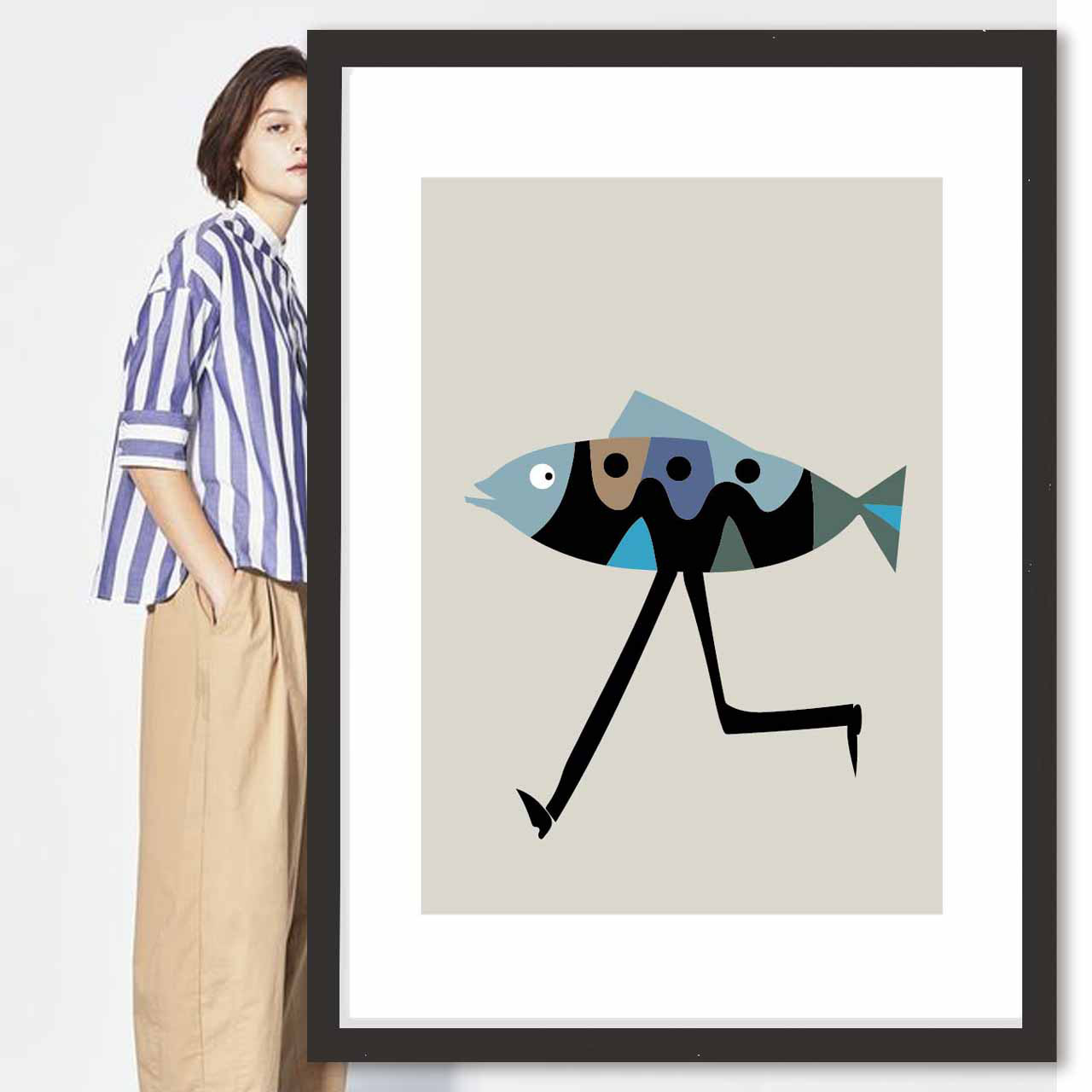 走る魚　送料無料　お気に入り9600件突破　ポスター　アートポスター　アート/sei検索新着順　3506