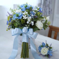 ホワイトチューリップとアネモネのブーケ ブーケ nanohana