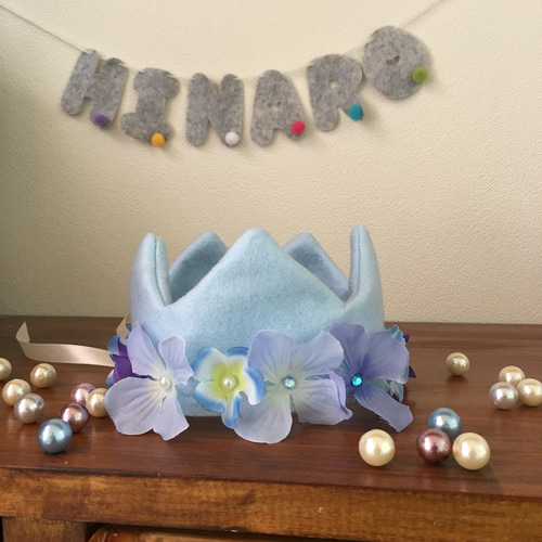 フラワークラウン ベビークラウン 花かんむり 1歳誕生日 ﾊｰﾌﾊﾞｰｽﾃﾞｰ お