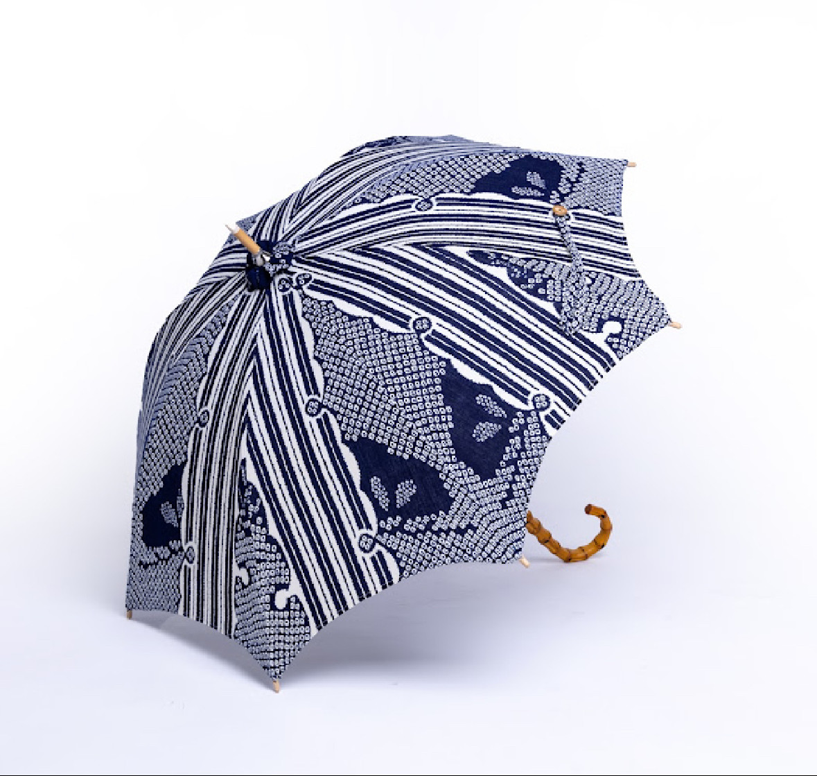 浴衣で作った日傘_藍系