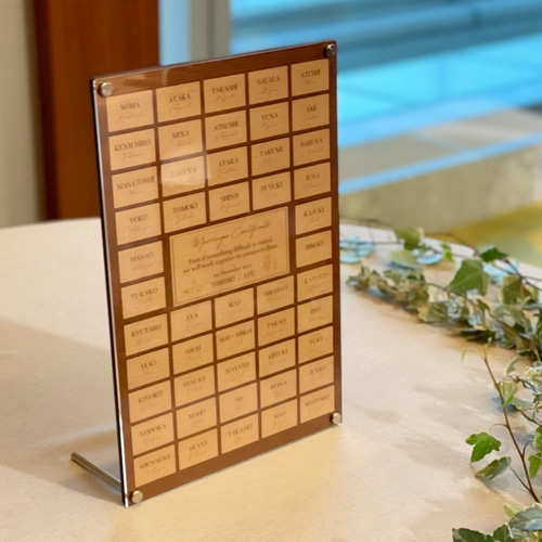 宣誓文変更可〕木の結婚証明書 参加型 2色ピース その他オーダーメイド