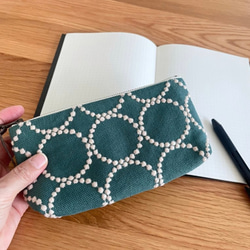 mina perhonen smile flower ミニ ポーチ ミナペルホネン の刺繍生地