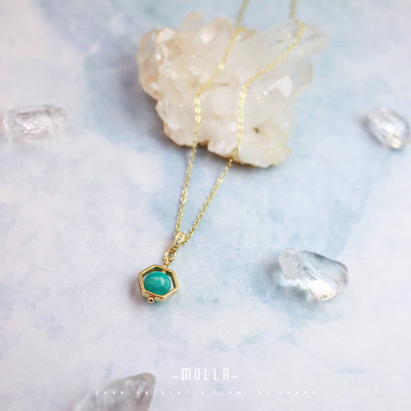 Molla 雲河系水星|天河石垂墜項鍊（手工訂製可調式項鍊） 第2張的照片