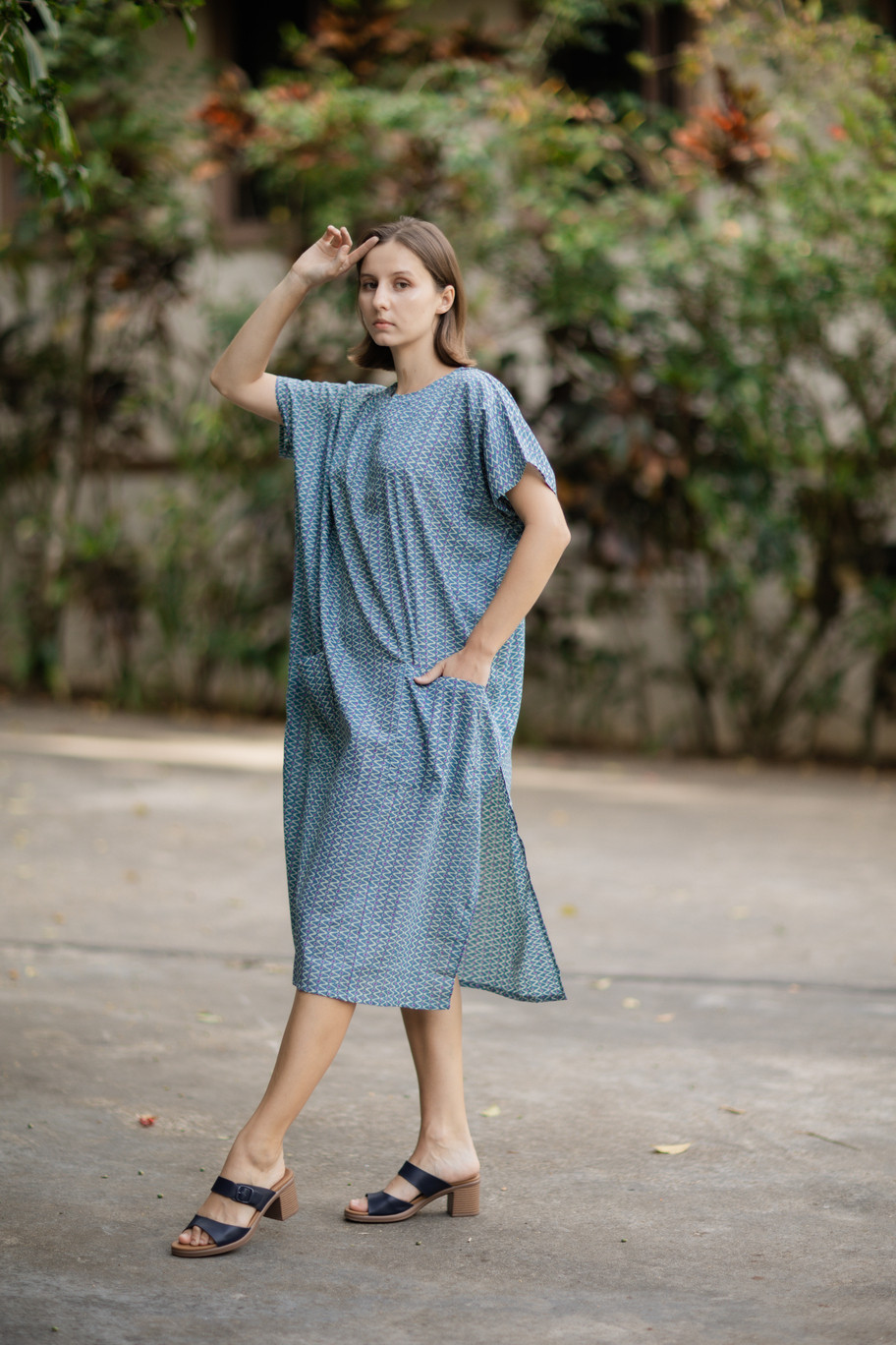 カフタンワンピース（スクリーンプリント）