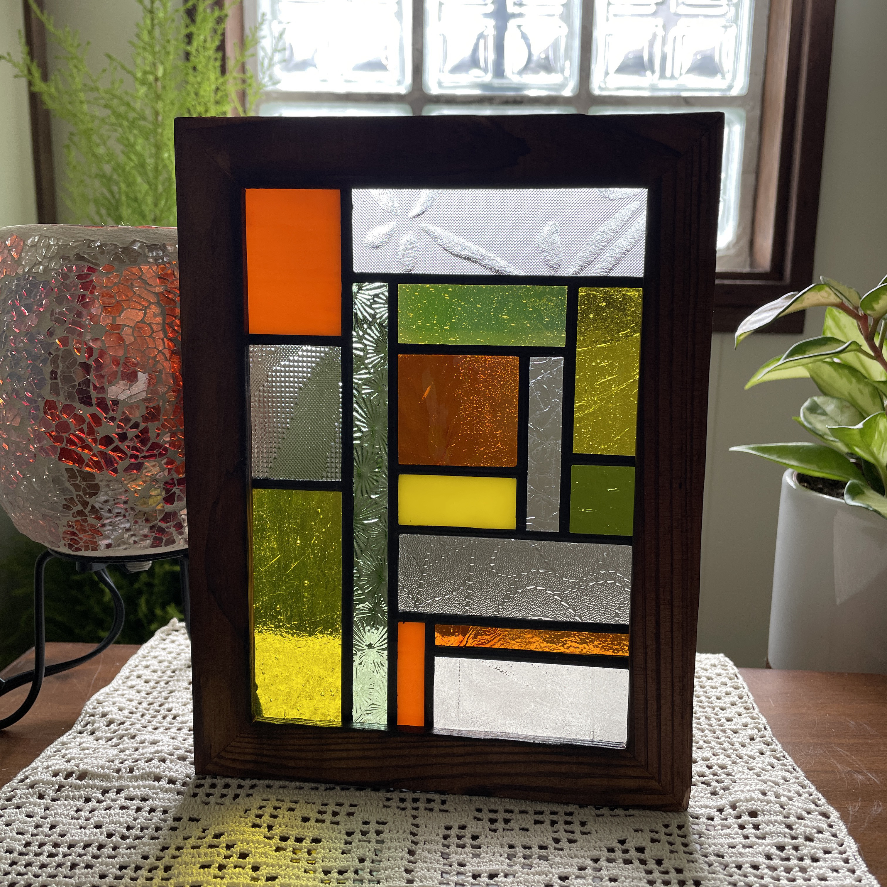 ステンドグラス　パネル　モザイク　ビタミンカラー