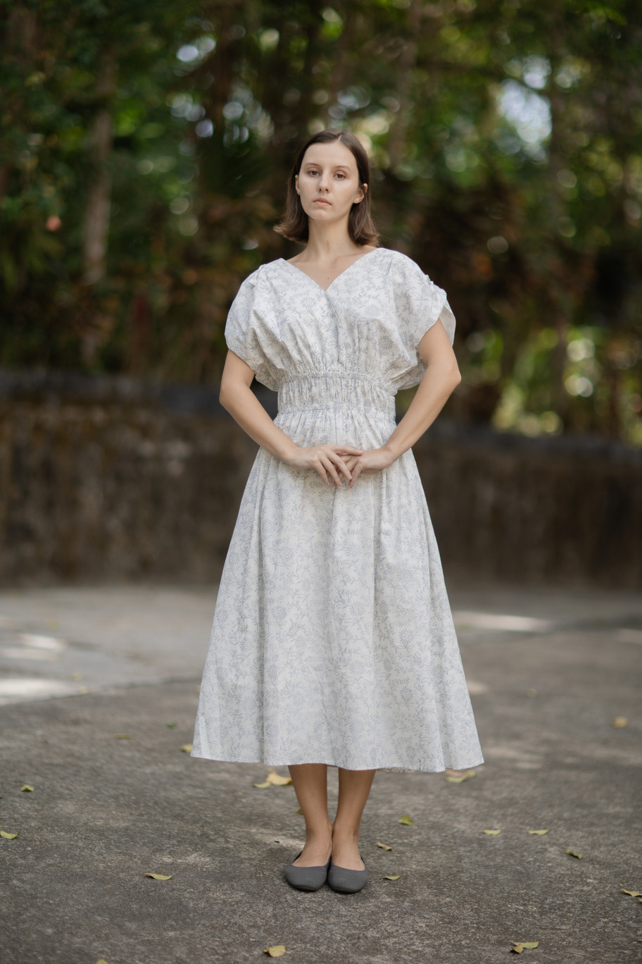 インド綿（ハンドブロックプリント）2 WAY 肩紐ワンピース