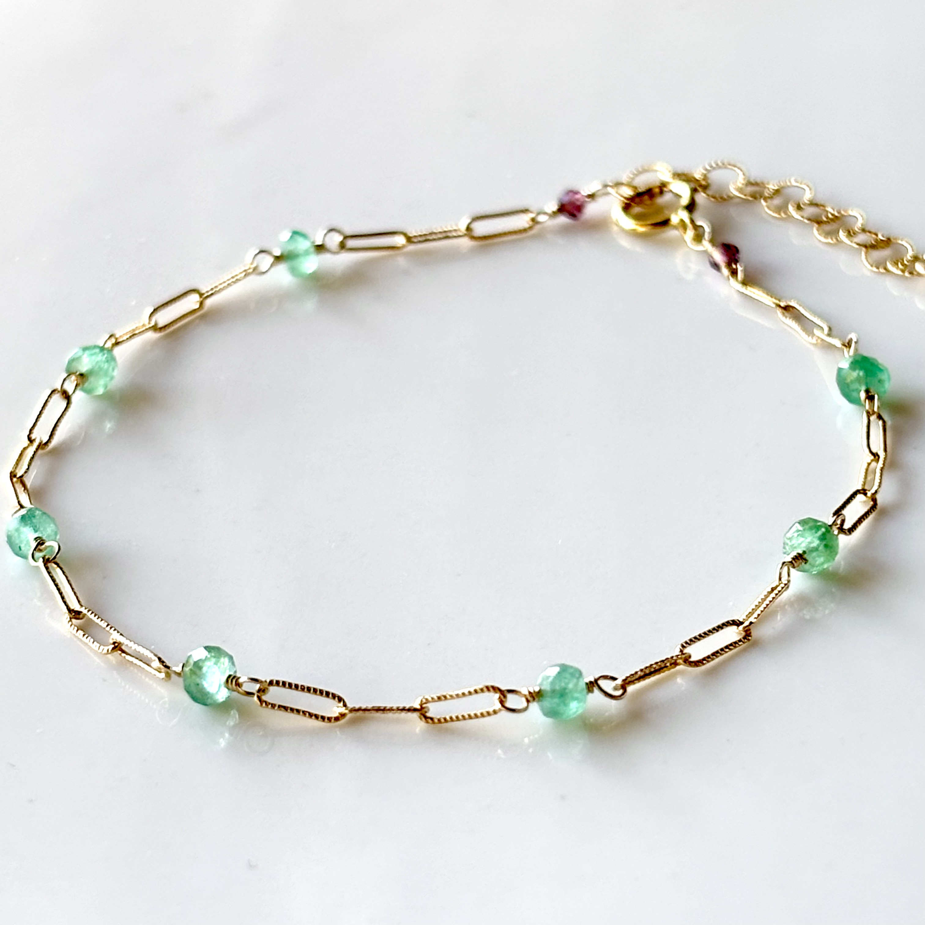 5月誕生石/エメラルドのブレスレット/14kgf