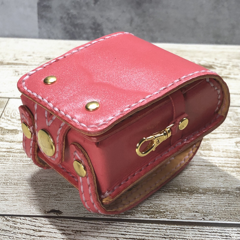 本革製ミニランドセルのバッグチャーム　　　ピンク色