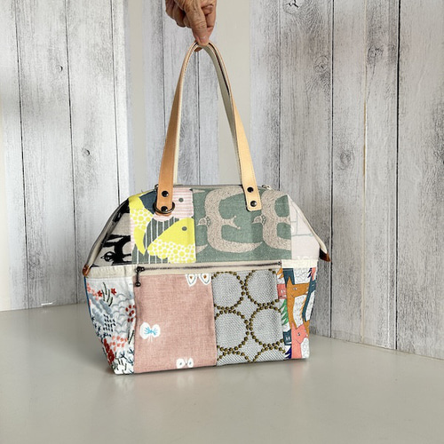 creema限定、ミナペルホネン パッチボストンバッグ ボストンバッグ