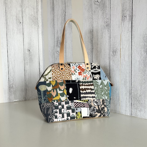 creema限定、ミナペルホネン パッチボストンバッグ ボストンバッグ