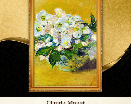 油彩画　クリスマスローズ　自作の額縁です。 油彩画 クリスマスローズ 自作の額縁です。