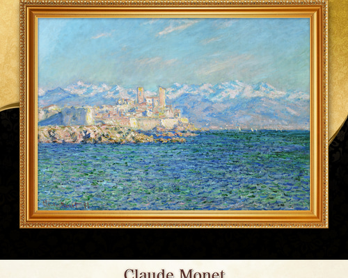 風景画　アンティーク複製画 油彩画 風景画 アンティーク 風水 額なし 木枠付き 75.5 × 51.0