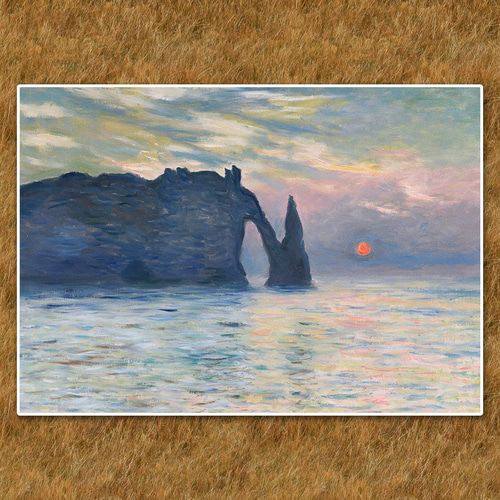 モネ『エトルタの断崖、夕日』複製画 【額入り】 絵画 〜ART