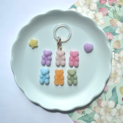 【名入れ】アンブレラマーカー（くまグミ）ネームタグ イニシャルチャーム 傘マーカー ペットボトルマーカー 3枚目の画像