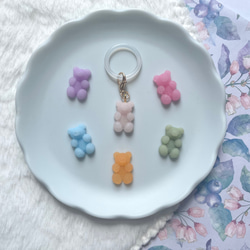 【名入れ】アンブレラマーカー（くまグミ）ネームタグ イニシャルチャーム 傘マーカー ペットボトルマーカー 4枚目の画像