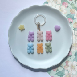 【名入れ】アンブレラマーカー（くまグミ）ネームタグ イニシャルチャーム 傘マーカー ペットボトルマーカー 9枚目の画像