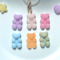 【名入れ】アンブレラマーカー（くまグミ）ネームタグ イニシャルチャーム 傘マーカー ペットボトルマーカー 10枚目の画像