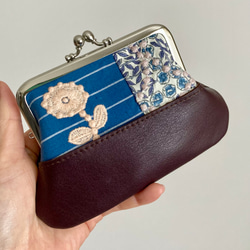 小さながま口財布＊mina perhonen 赤い花柄が可愛いミナ