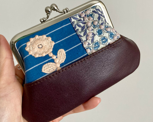 mina perhonen ミナペルホネン がま口財布 タンバリン ミナペルホネンcuddle purse-tambourine-がま口財布dark green | Lin
