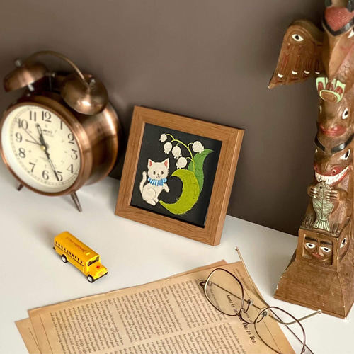 複製画］和紙ちぎり絵アートプリント（無料ラッピング付き)『春の花と