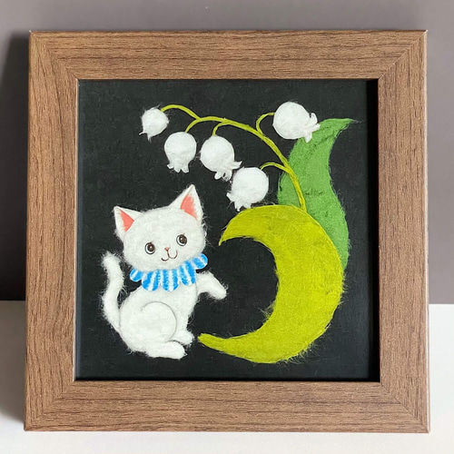 複製画］和紙ちぎり絵アートプリント（無料ラッピング付き)『春の花と