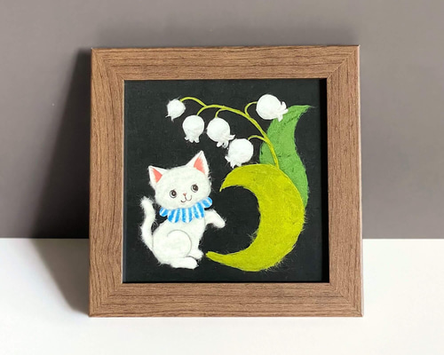 複製画］和紙ちぎり絵アートプリント（無料ラッピング付き)『春の花と