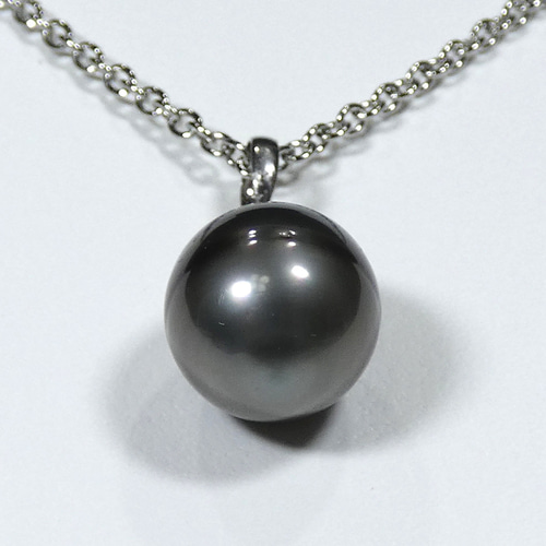 黒真珠ペンダントトップ プラチナ（PT900枠）タヒチ南洋黒蝶真珠約14.7