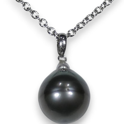 黒真珠ペンダントトップ プラチナ（PT900枠）タヒチ南洋黒蝶真珠約14.7