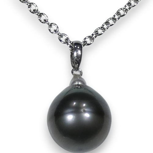 黒真珠 プラチナ pt900 プラチナpt900 ペンダント トップ 黒蝶