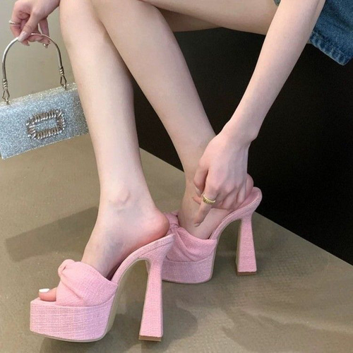 美脚サンダル ハイヒール レディース キャバパンプス 厚底サンダル