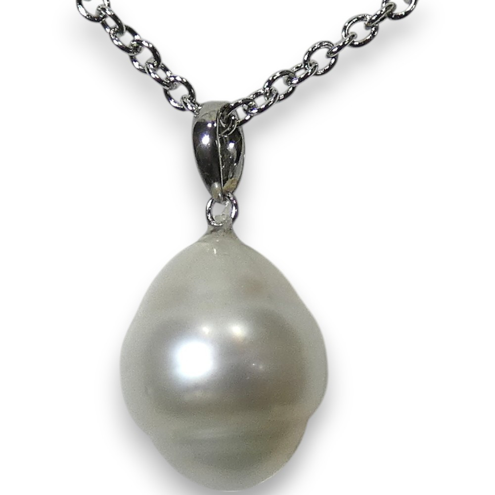 パールペンダントトップ プラチナ（PT900）枠 南洋白蝶真珠約15.0mm×12.3mm珠パールB207 7,252円