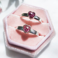 ハート シルバーリング ピンクトルマリン シルバー925 SV925 石留め