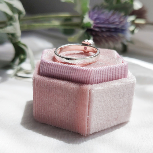 ハート シルバーリング ピンクトルマリン シルバー925 SV925 石留め