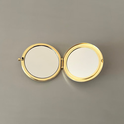 【受注制作】新作♦モロッカン生地のコンパクトミラー♦イデアル♦ベージュ♦ゴールド♦拡大鏡 * ギフトにおすすめ * 8枚目の画像