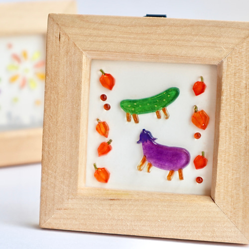 馬の額装画（30cm☓25cm）宝石付き 馬の額装画（30cm☓25cm）宝石付き