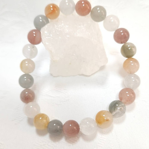 MIXラビットヘアールチルクォーツ◇癒し◇ブレスレット◇天然石