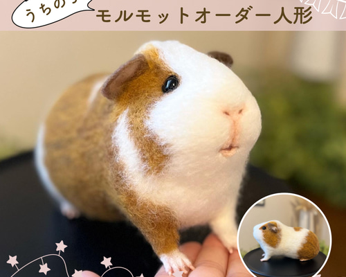 モルモット オーダー 2体 人形 羊毛フェルト 羊毛フェルト cotta 通販