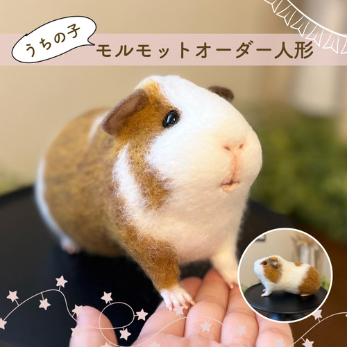 モルモット オーダー 2体 人形 羊毛フェルト 羊毛フェルト cotta 通販