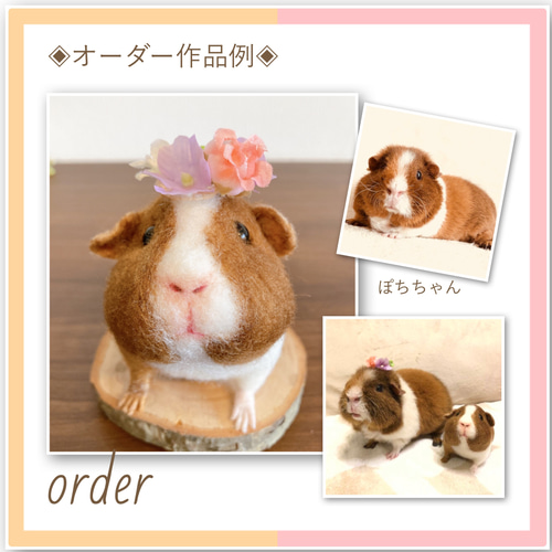 モルモット オーダー 2体 人形 羊毛フェルト 羊毛フェルト cotta 通販