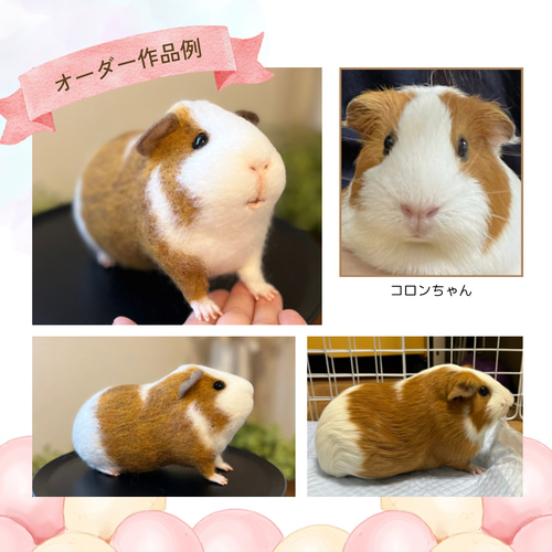 モルモット オーダー 2体 人形 羊毛フェルト 羊毛フェルト cotta