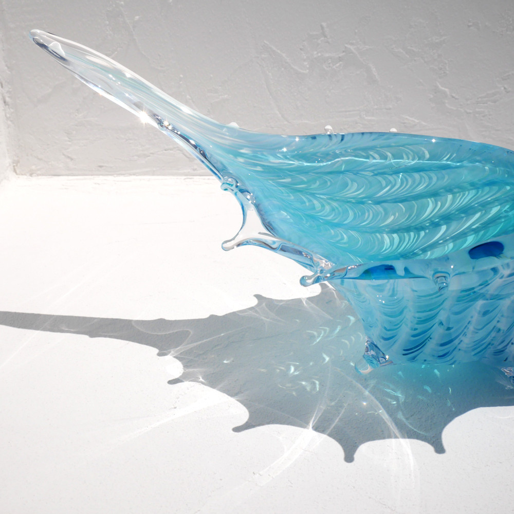 アクアブルー貝殻のガラスの入れ物：シェルの器