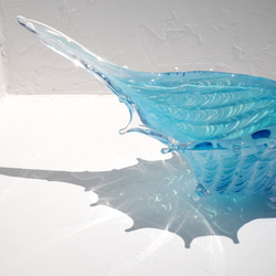 アクアブルー貝殻のガラスの入れ物：シェルの器 13枚目の画像