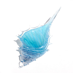 アクアブルー貝殻のガラスの入れ物：シェルの器 8枚目の画像