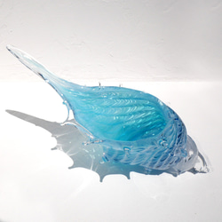 アクアブルー貝殻のガラスの入れ物：シェルの器 6枚目の画像