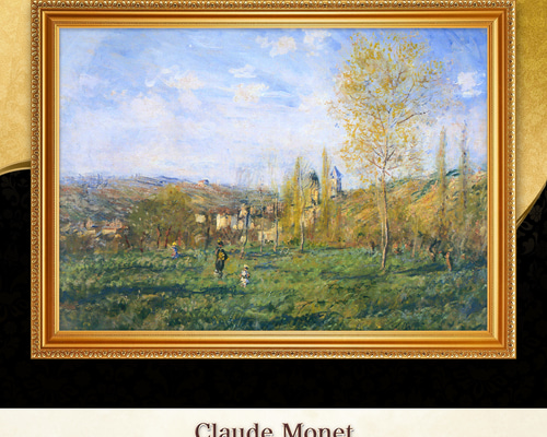モネ『ヴェトゥイユの春』複製画 【額入り】 絵画 〜ART❖MUSEUM