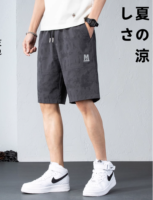 アイスショートパンツメンズ夏の薄手2025新型速乾潮流ブランドメンズアウター5分カジュアルパンツ男子