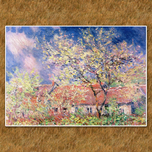 モネ　絵画　複製画 モネ 「睡蓮と水面に映る草」 6号 立体複製名画 【5％ポイント還元中